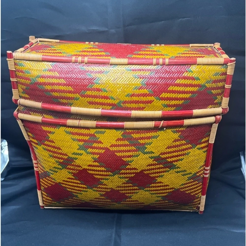 Woven Envelope Style Clutch Natural tablet basket